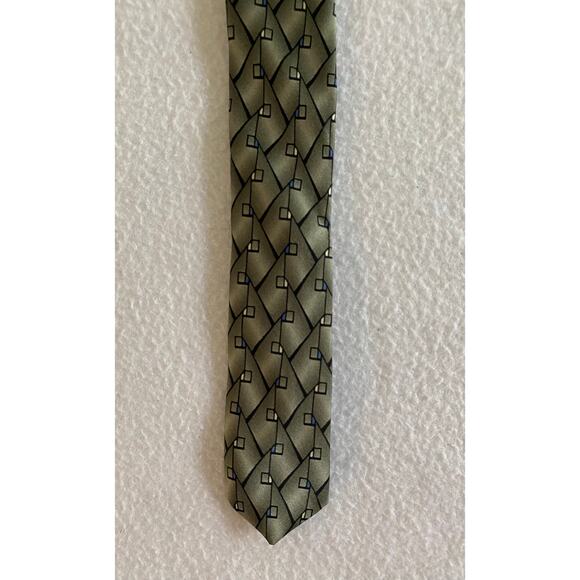 ZYLOS GOLD George Machado Men's 100% Silk Tie Geometric Design Made in the USA - Picture 5 of 5